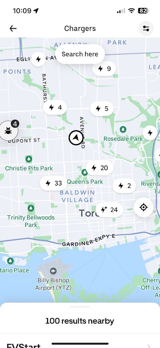 Uber charging map Toronto