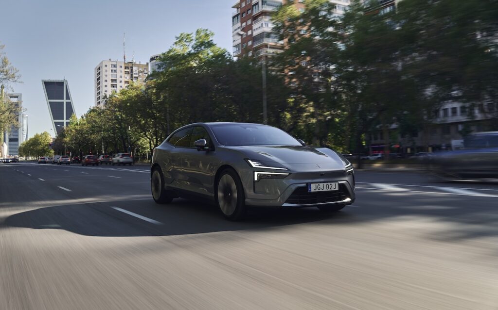 Polestar 4 driving on a road