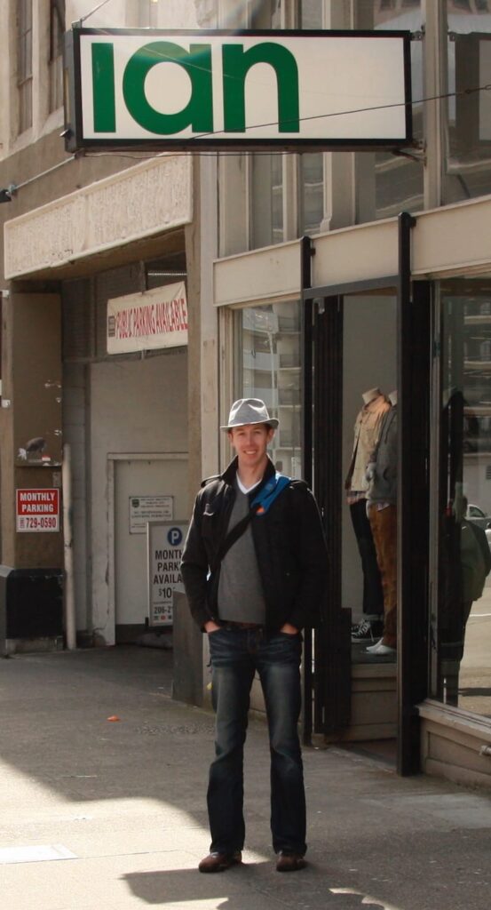 Ian Neville with sign